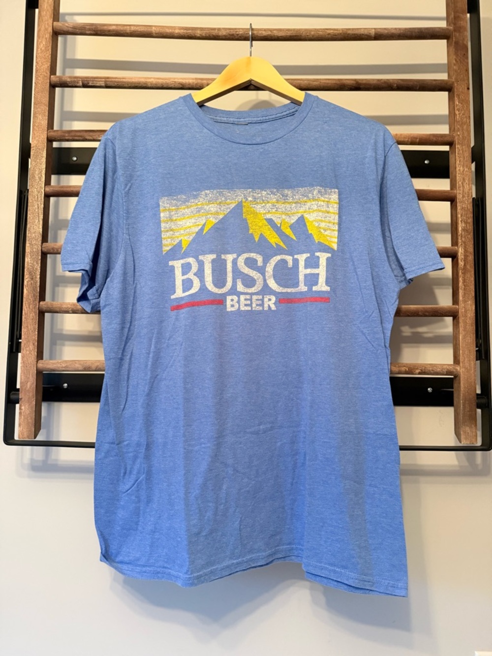 Busch Beer Men's Short Sleeve Blue Graphic Tee
